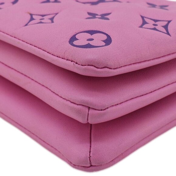 Louis Vuitton  Coussin Pochette Monogram Embossed Leather Crossbody Bag Pink - Picture 8 of 11